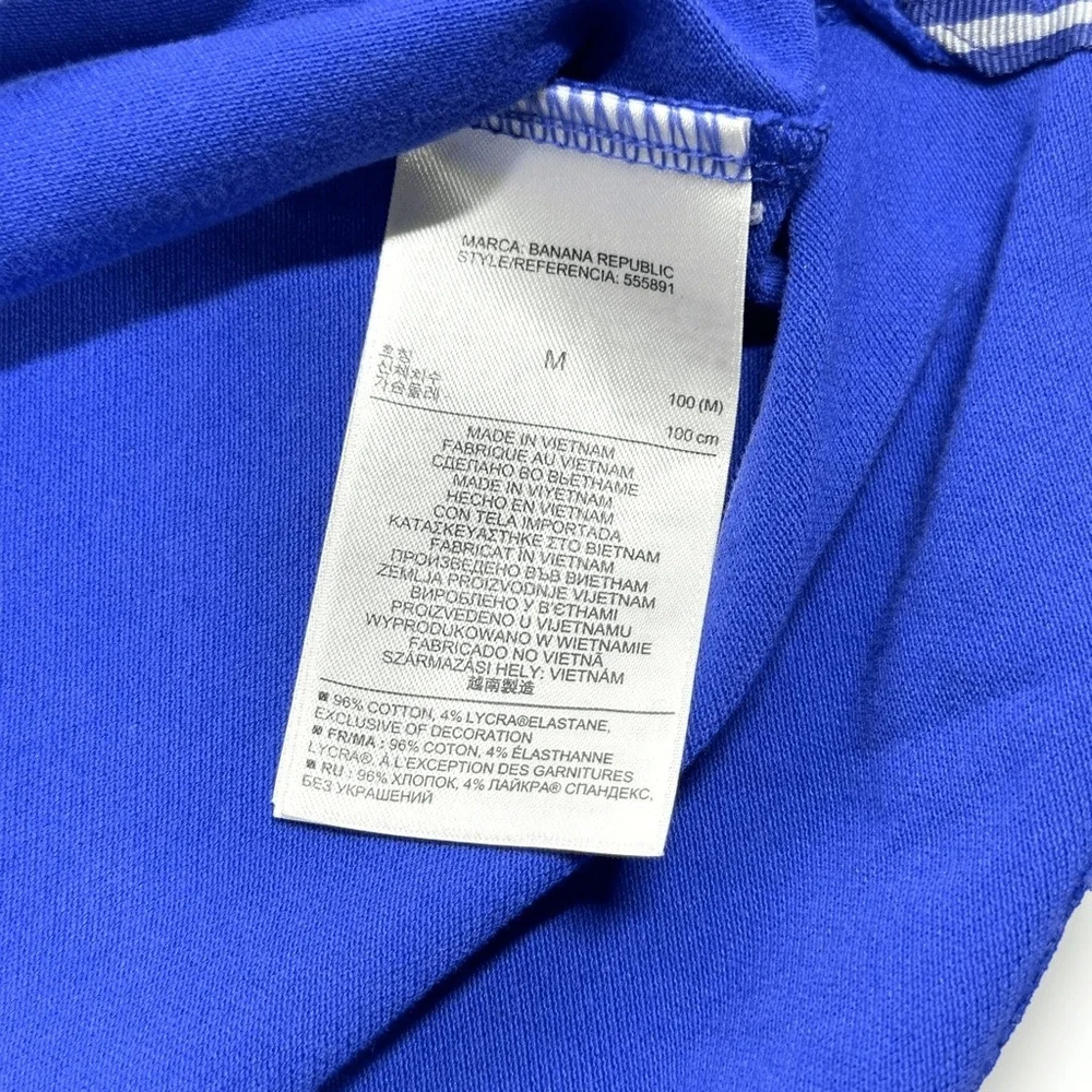 Banana Republic Polo Shirt Mens Medium‎ M Blue Cotton Short Sleeve